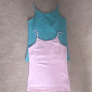 2 pack children’s place camisoles light pink/teal